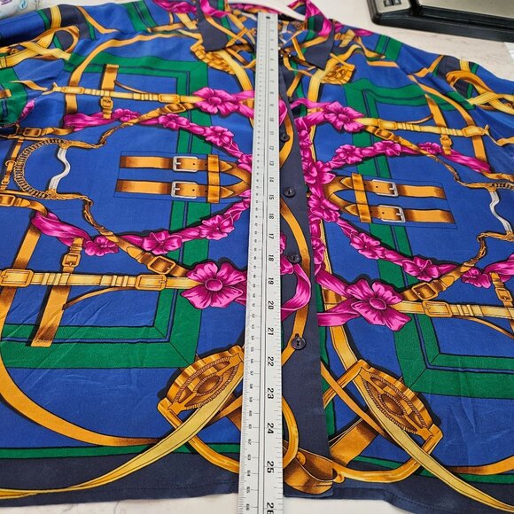 SOLD DO NOT BUY  Blouse Shirt Size 16 Multicolor Floral & Chain Print - Picture 7 of 8